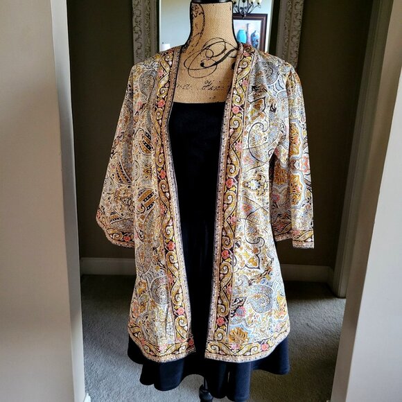 Evereve Cleobella Kalidescope Paisley Print Kimono Jacket- XS /S - Picture 5 of 9